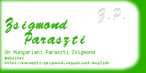 zsigmond paraszti business card